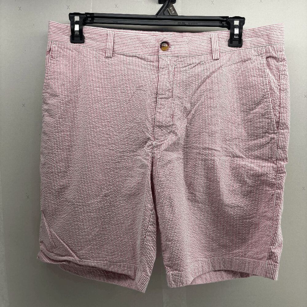 Vineyard‎ Vines 9" Seersucker Shorts Men's Size 36 Pink White Stripe EUC